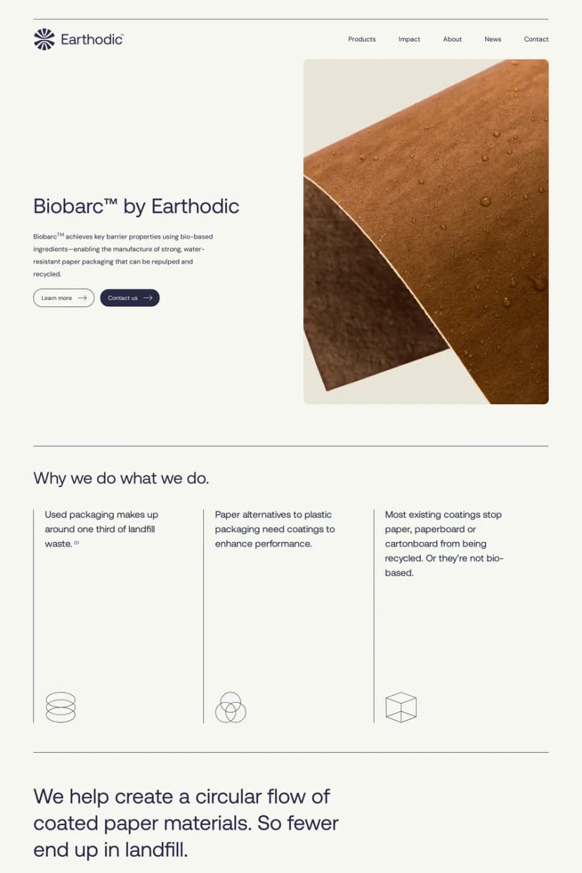 Earthodic — screenshot of a landing page