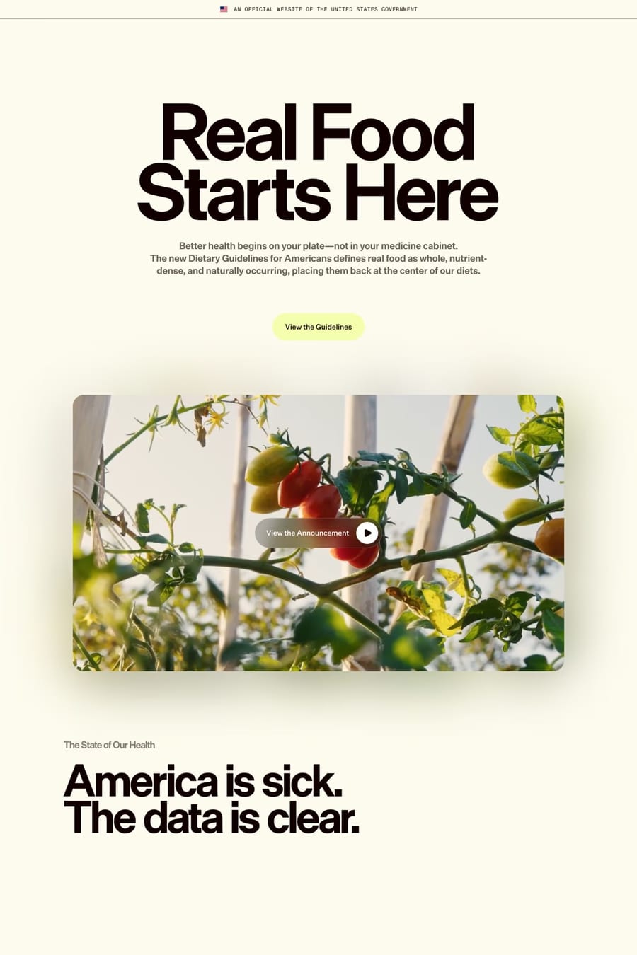 Eat Real Food — landing website screenshot