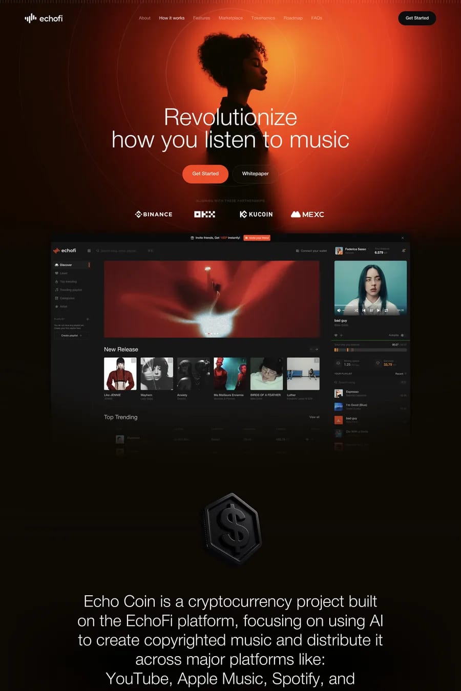 Echofi — landing website screenshot