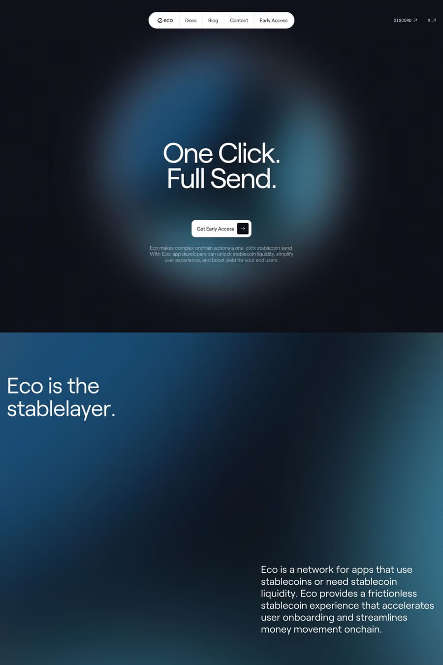 Eco — landing website screenshot