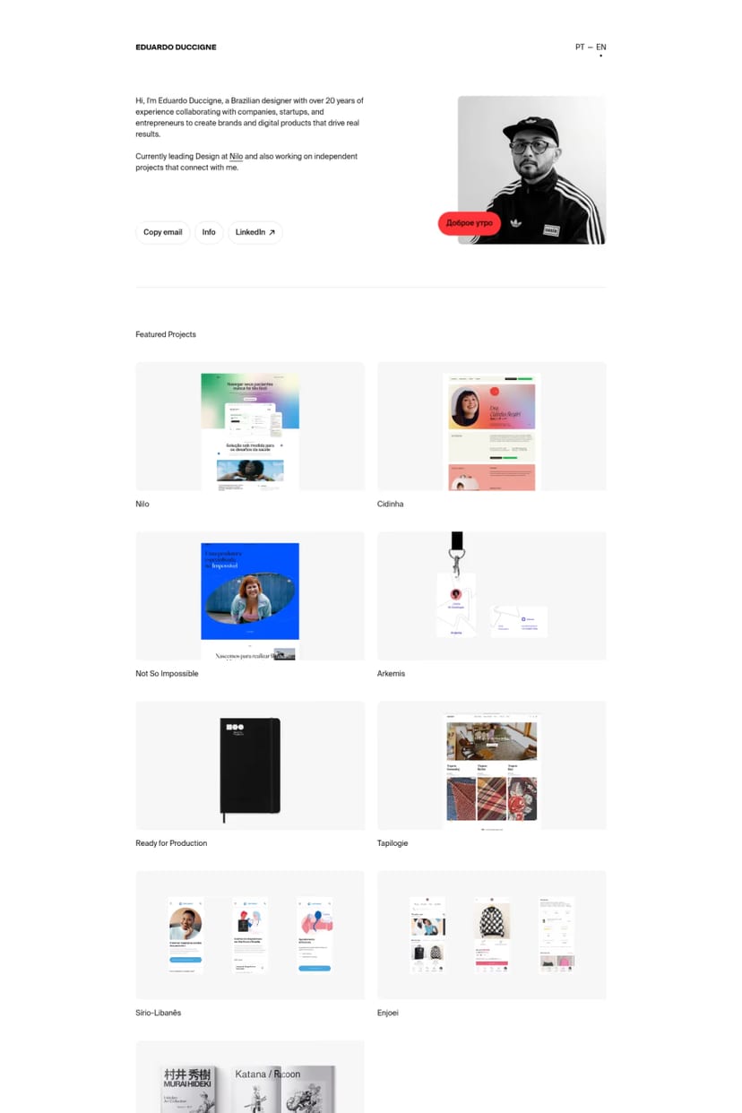Eduardo Duccigne — screenshot of a portfolio site