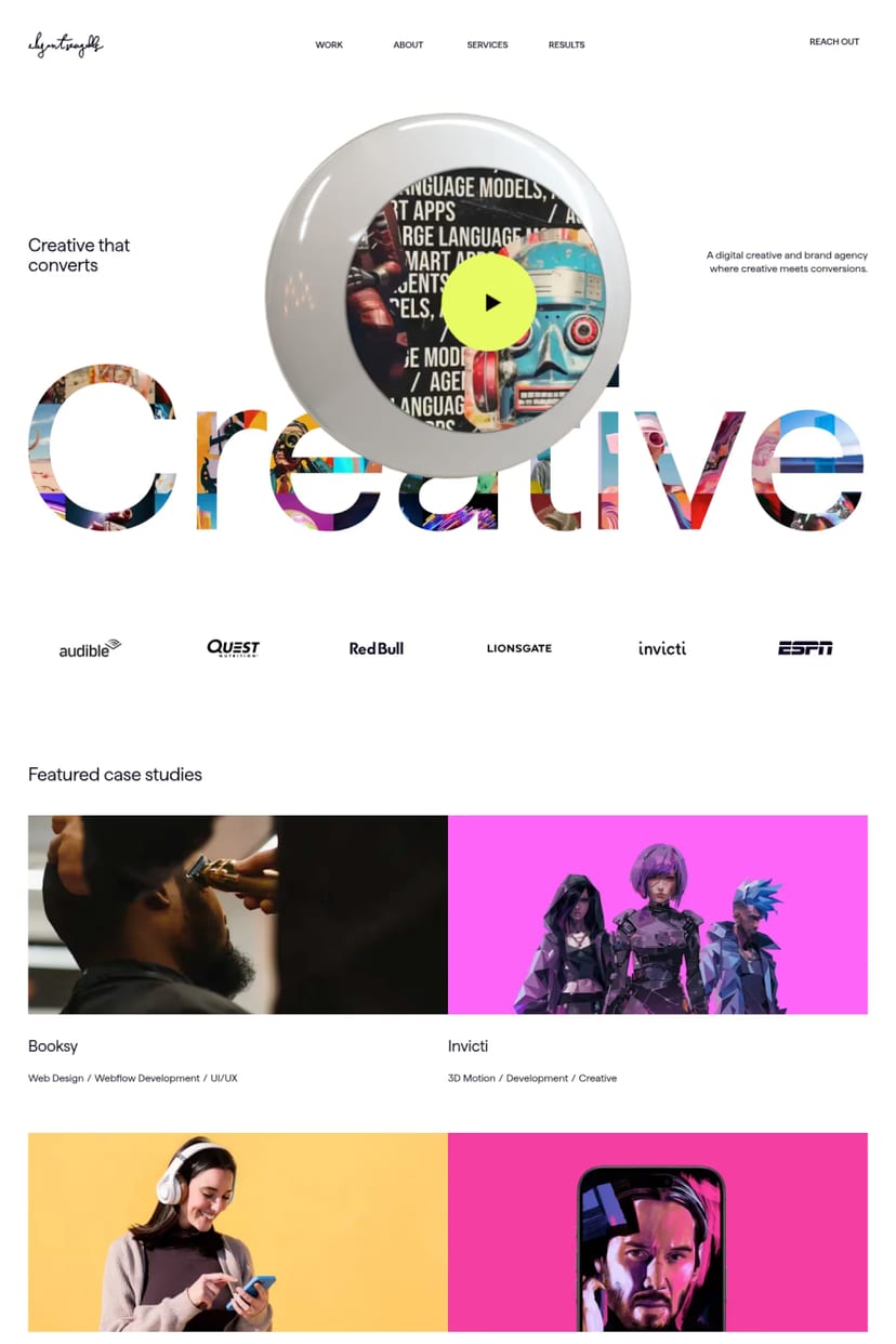 Elegant Seagulls — screenshot of an agency site