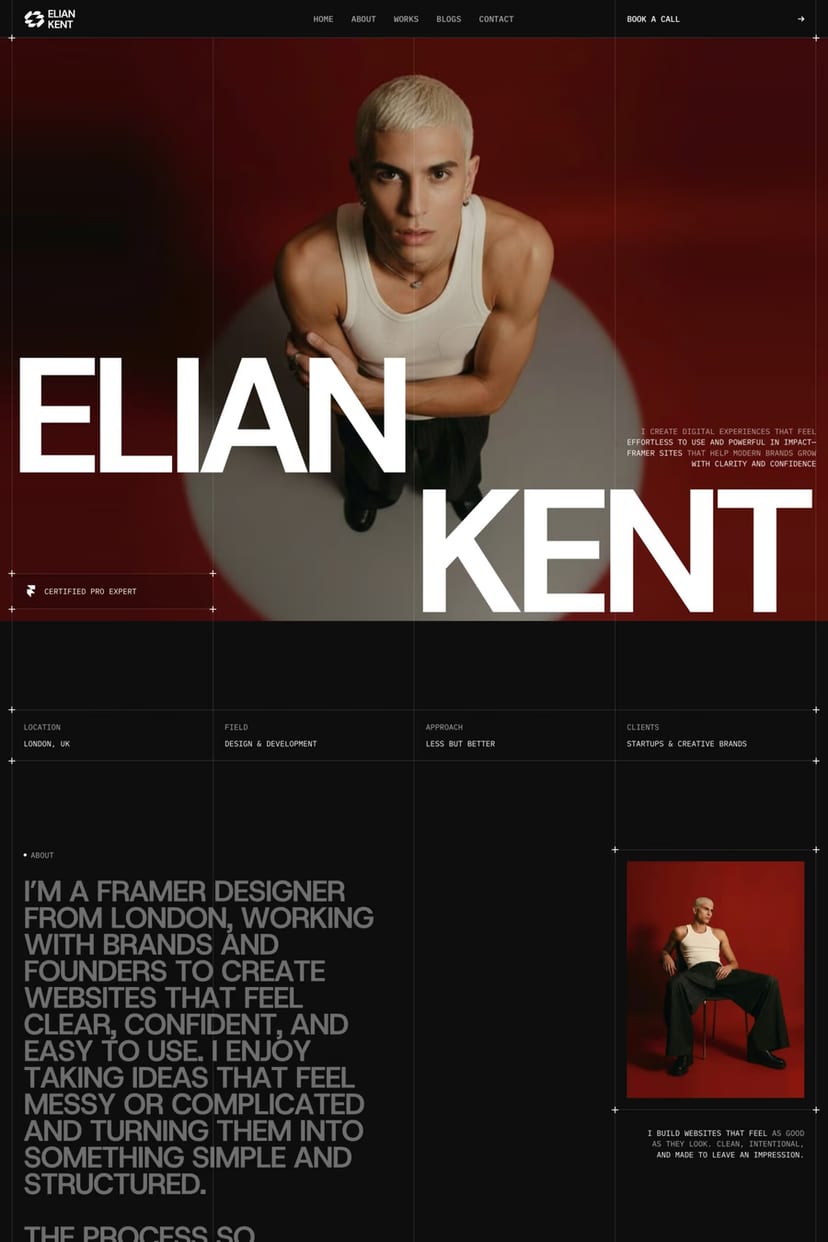 Elian Kent — screenshot of a portfolio template