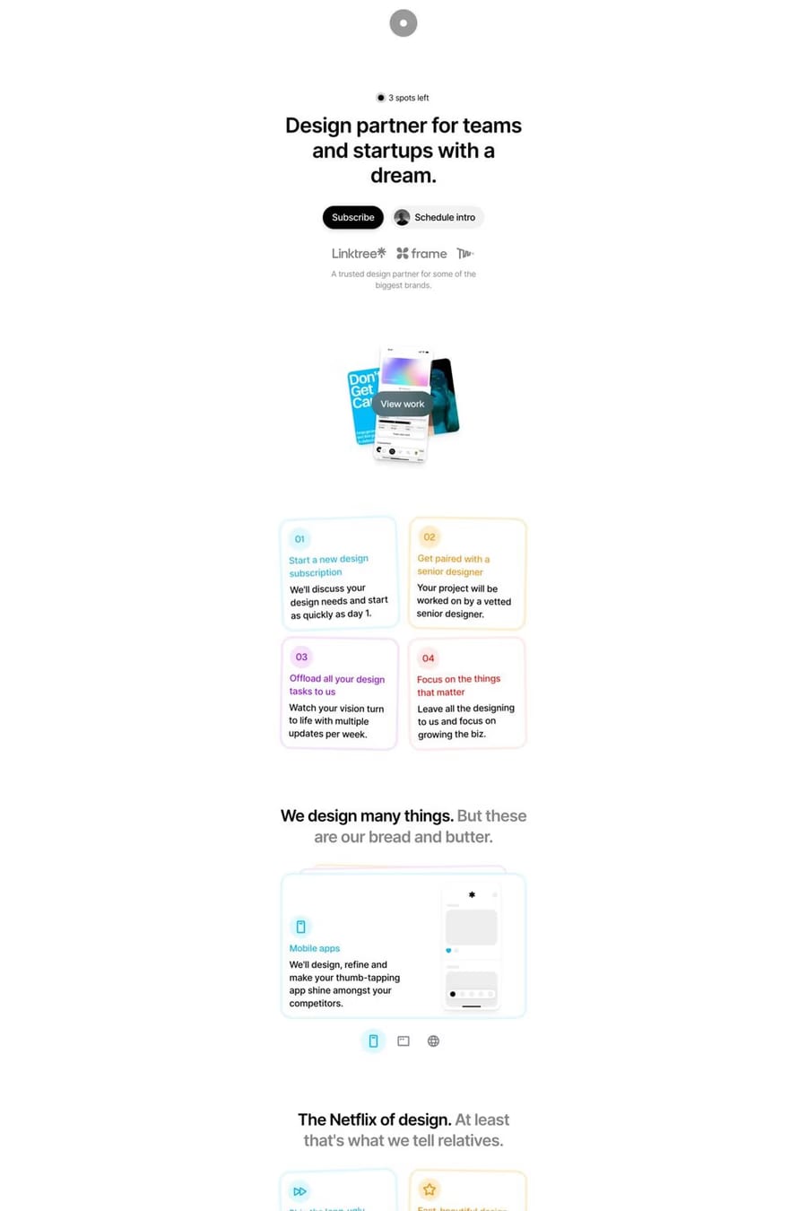 Endless — agency website screenshot