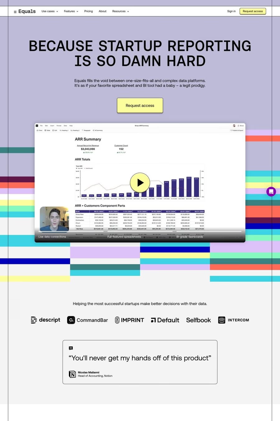 Equals — landing website screenshot