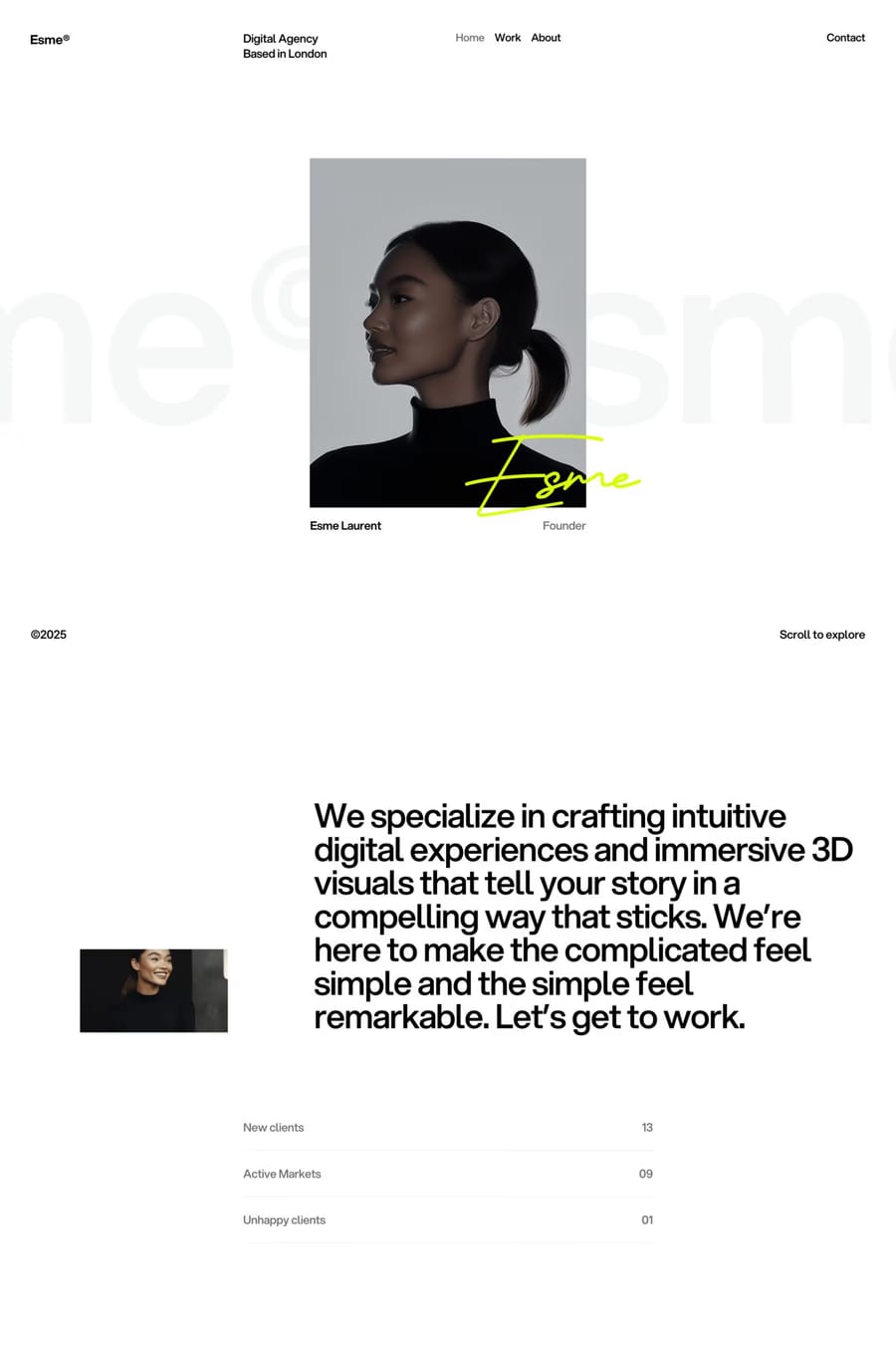 Esme — agency website template screenshot