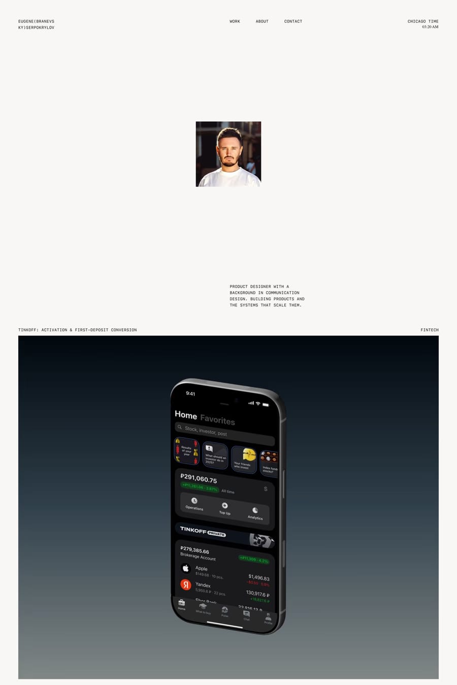 Eugene Serpokrylov — portfolio website screenshot