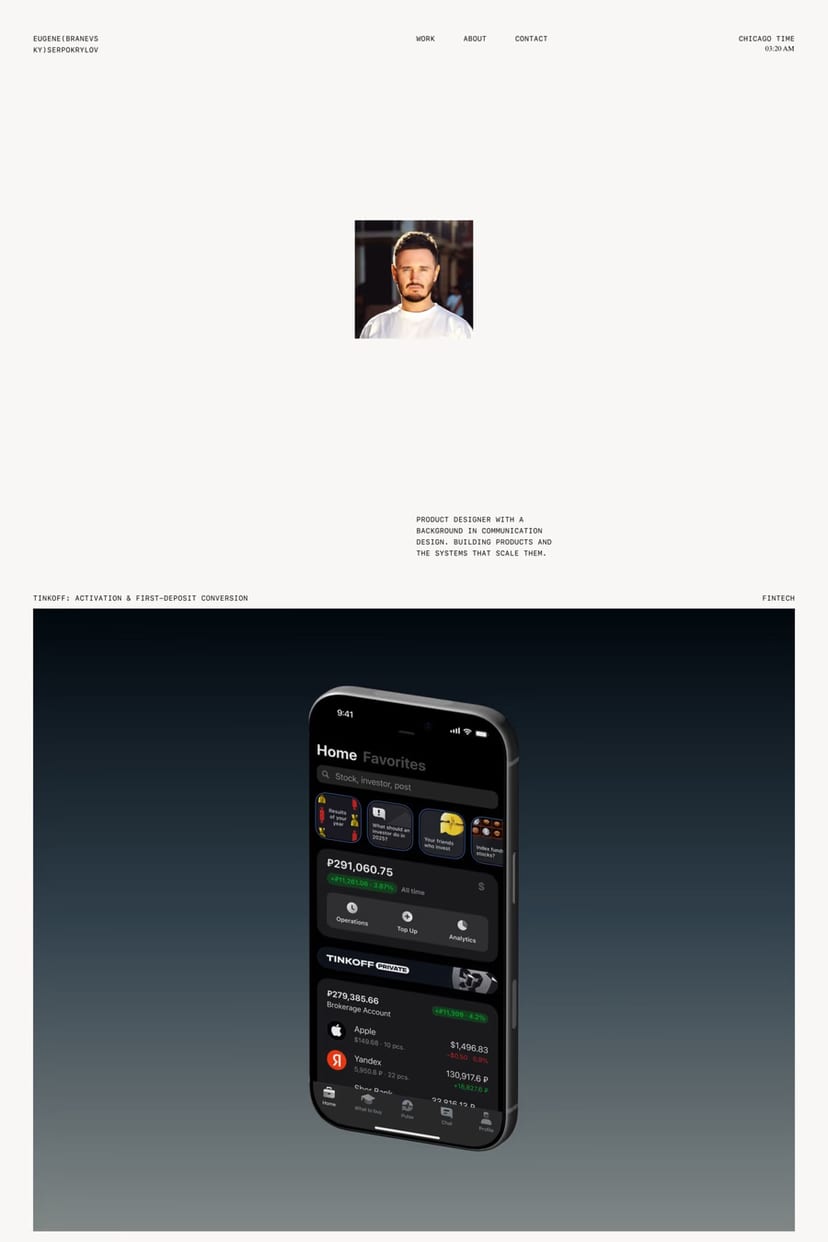 Eugene Serpokrylov — screenshot of a portfolio site