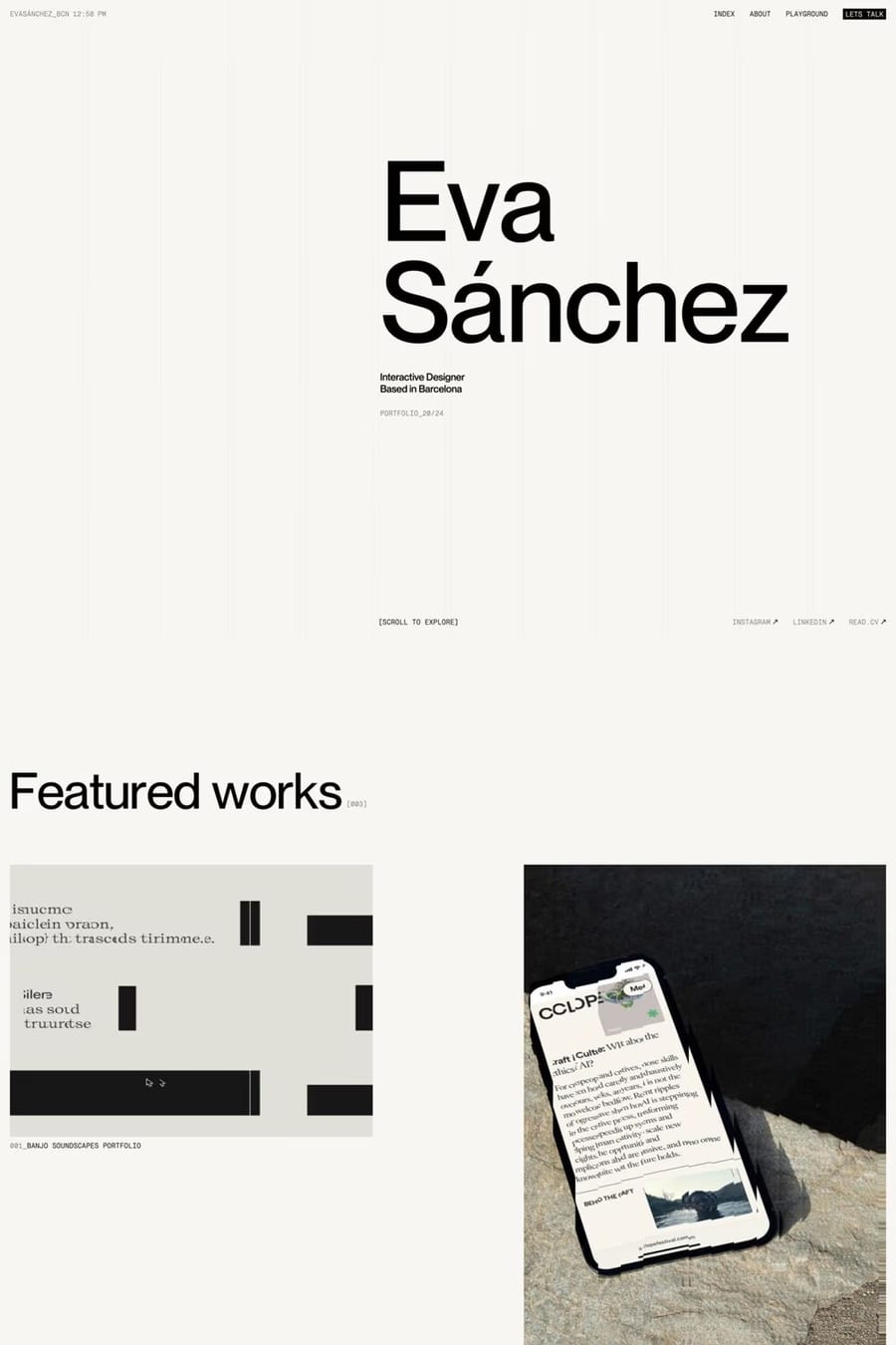 Eva Sánchez — portfolio website screenshot