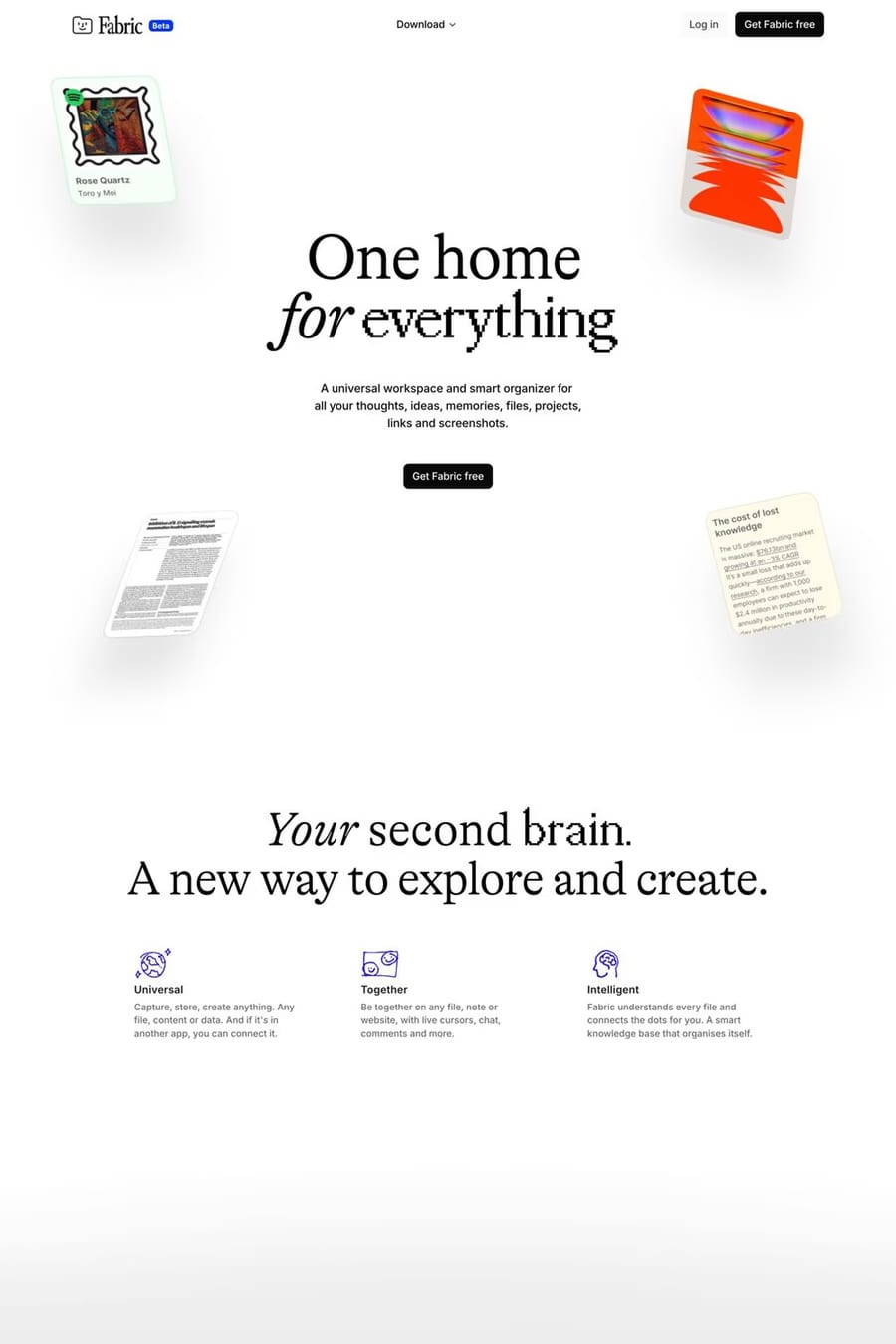 Fabric — landing website screenshot
