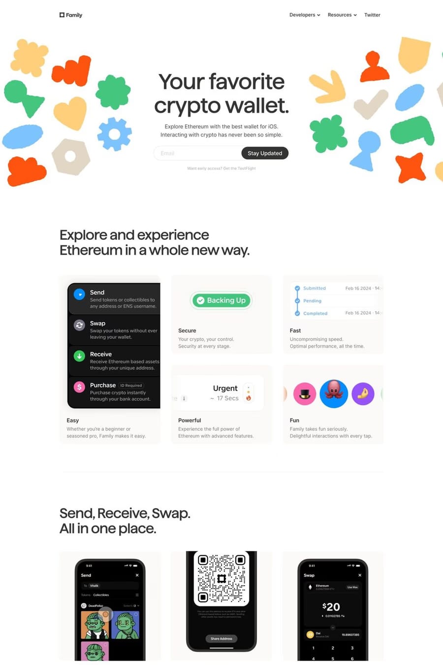 Family — landing website screenshot