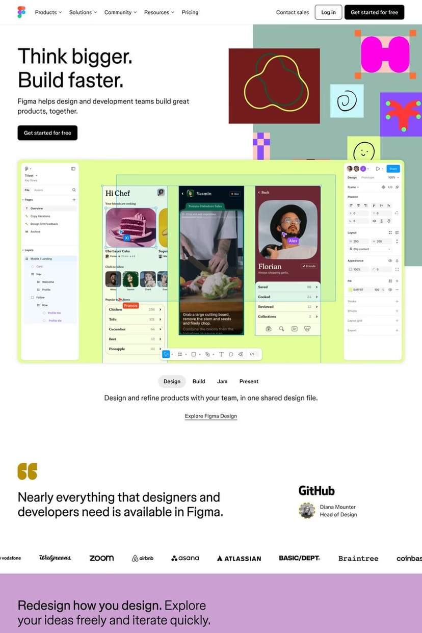 Figma — screenshot of a landing page