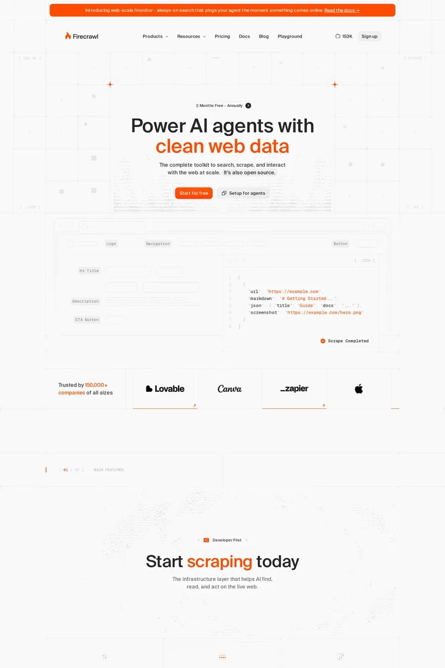 Firecrawl — landing website screenshot