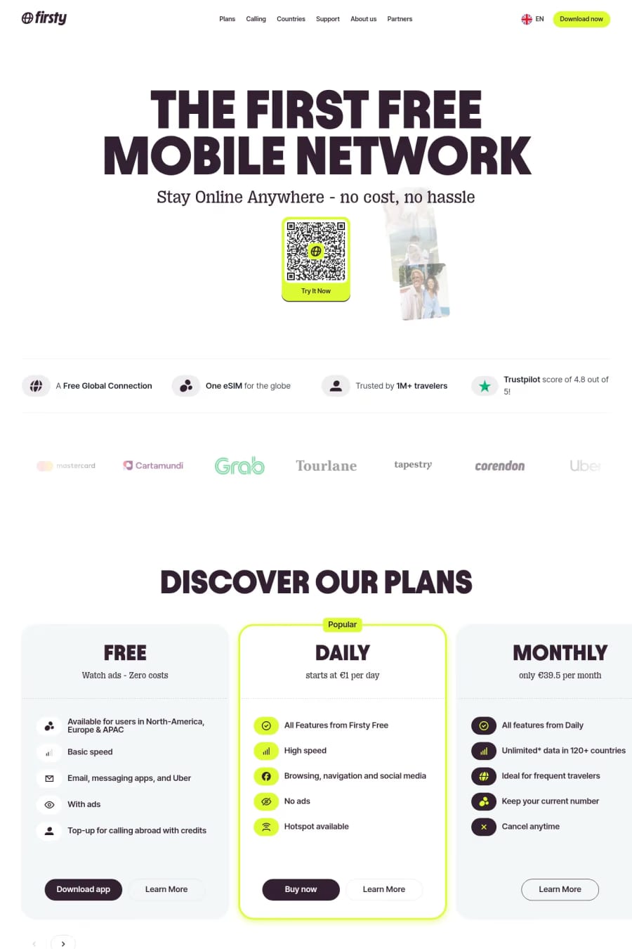 Firsty — landing website screenshot