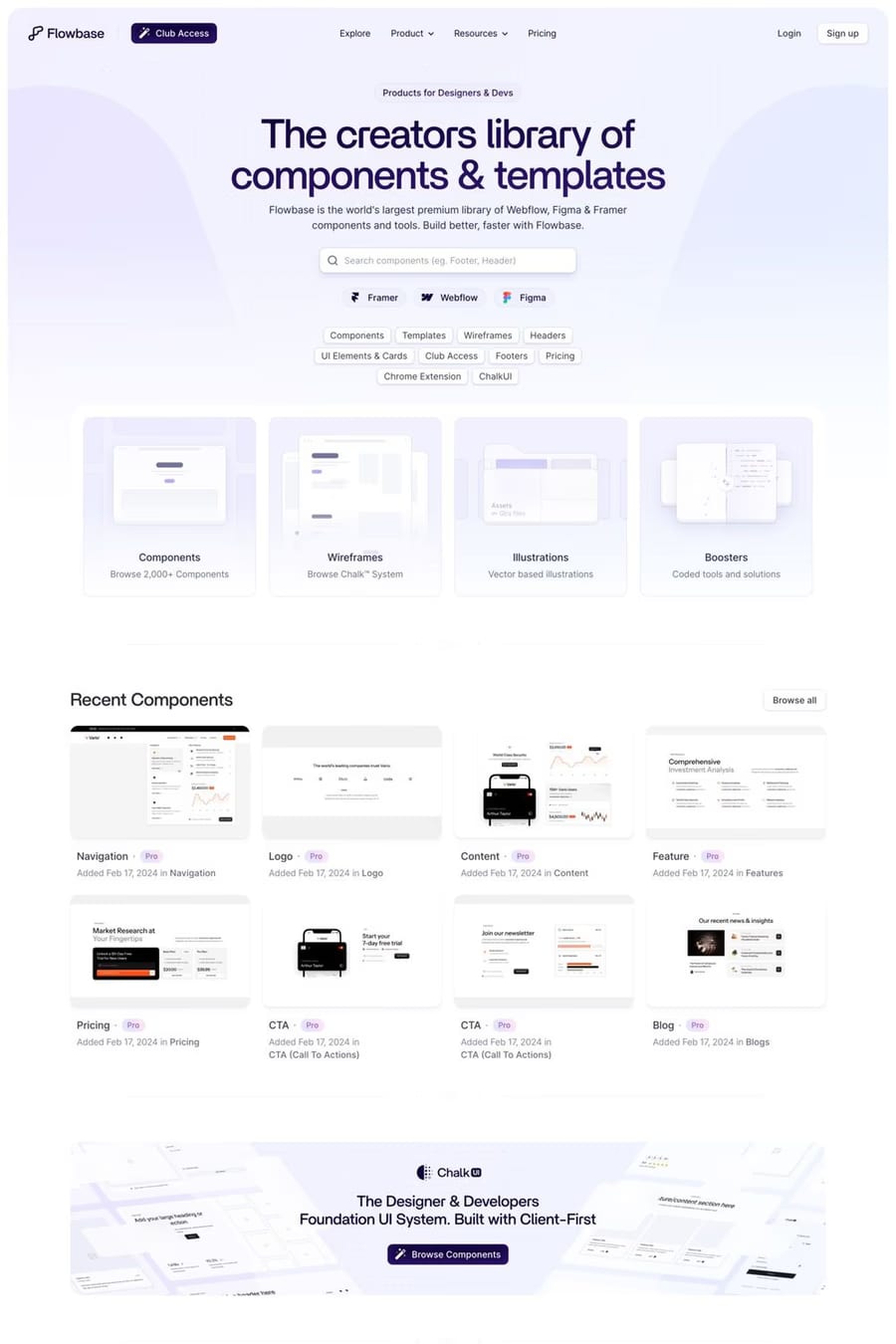 Flowbase — screenshot of a development landing page in light purple, with illustration and patterns