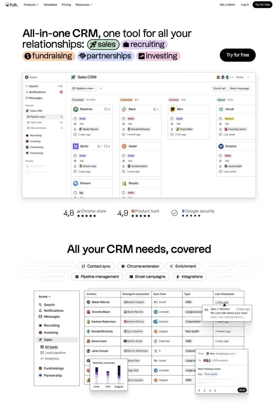 Folk — landing website screenshot