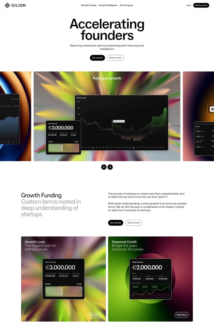 Gilion — screenshot of a landing page