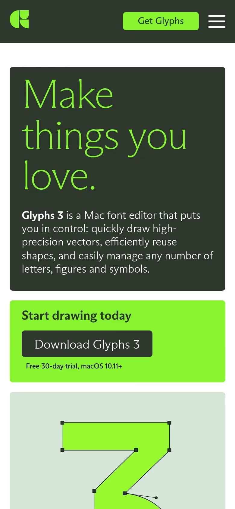 Glyphs mobile screenshot