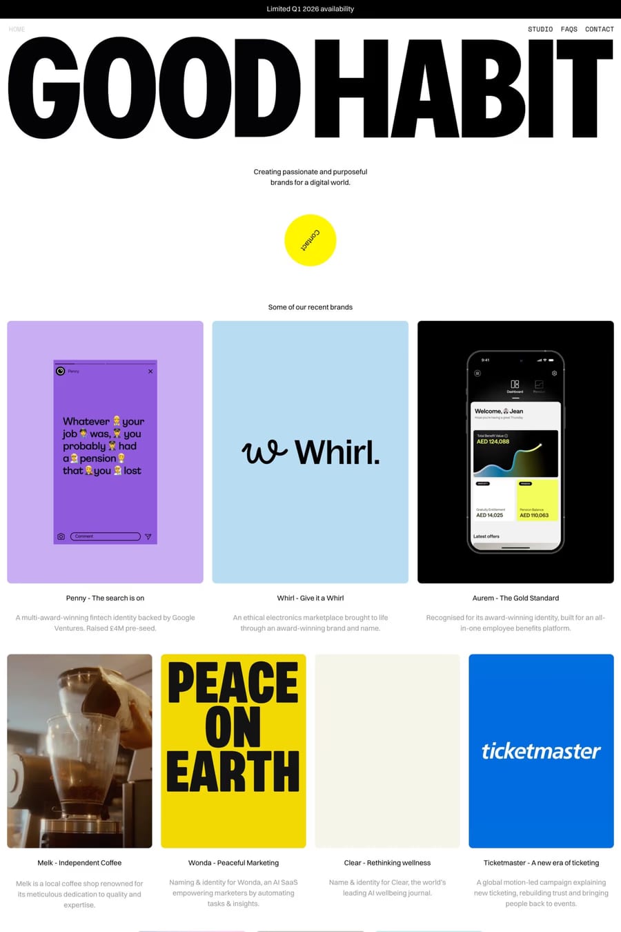 Good Habit — agency website screenshot