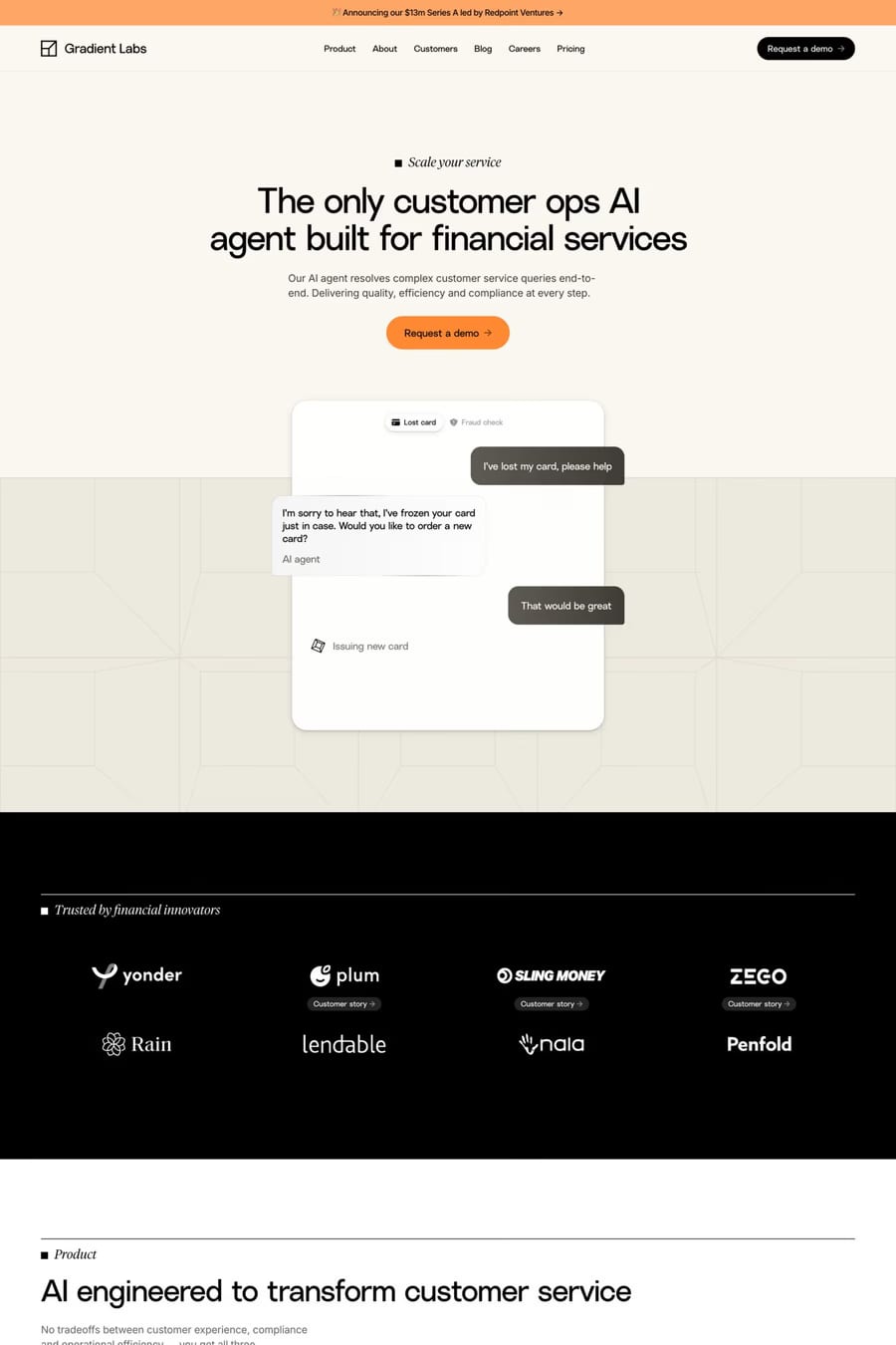 Gradient Labs — landing website screenshot