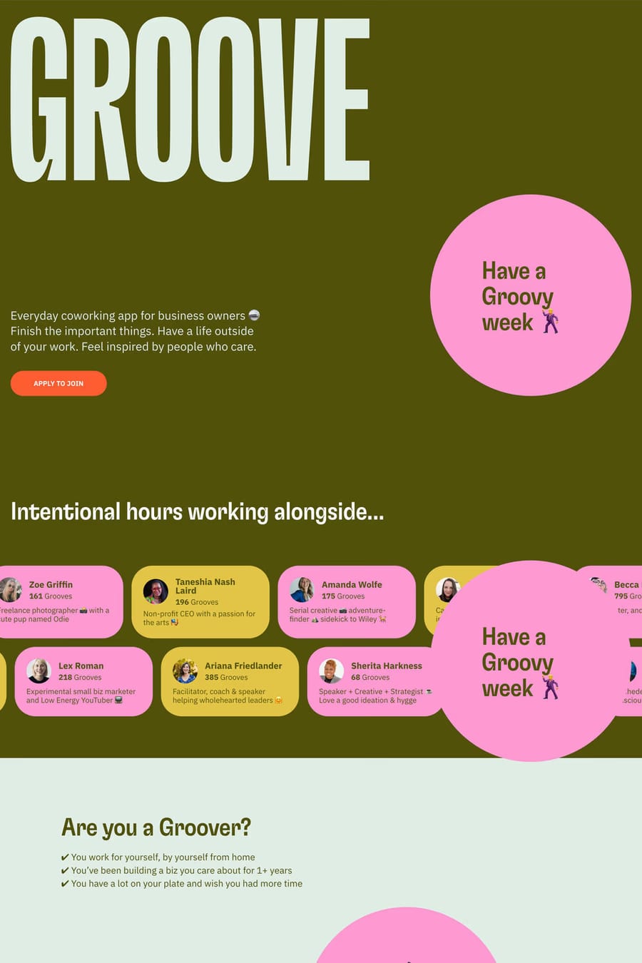 Groove — landing website screenshot