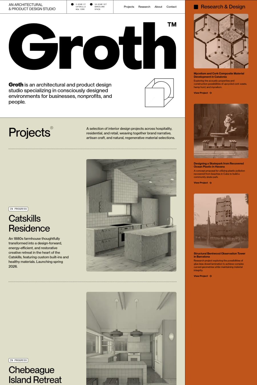 Groth Studio — agency website screenshot