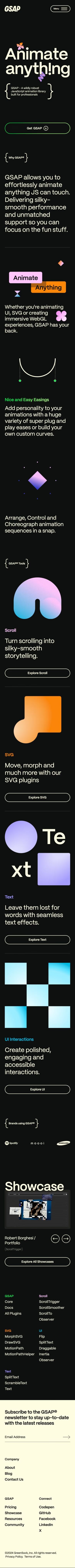 GSAP mobile screenshot