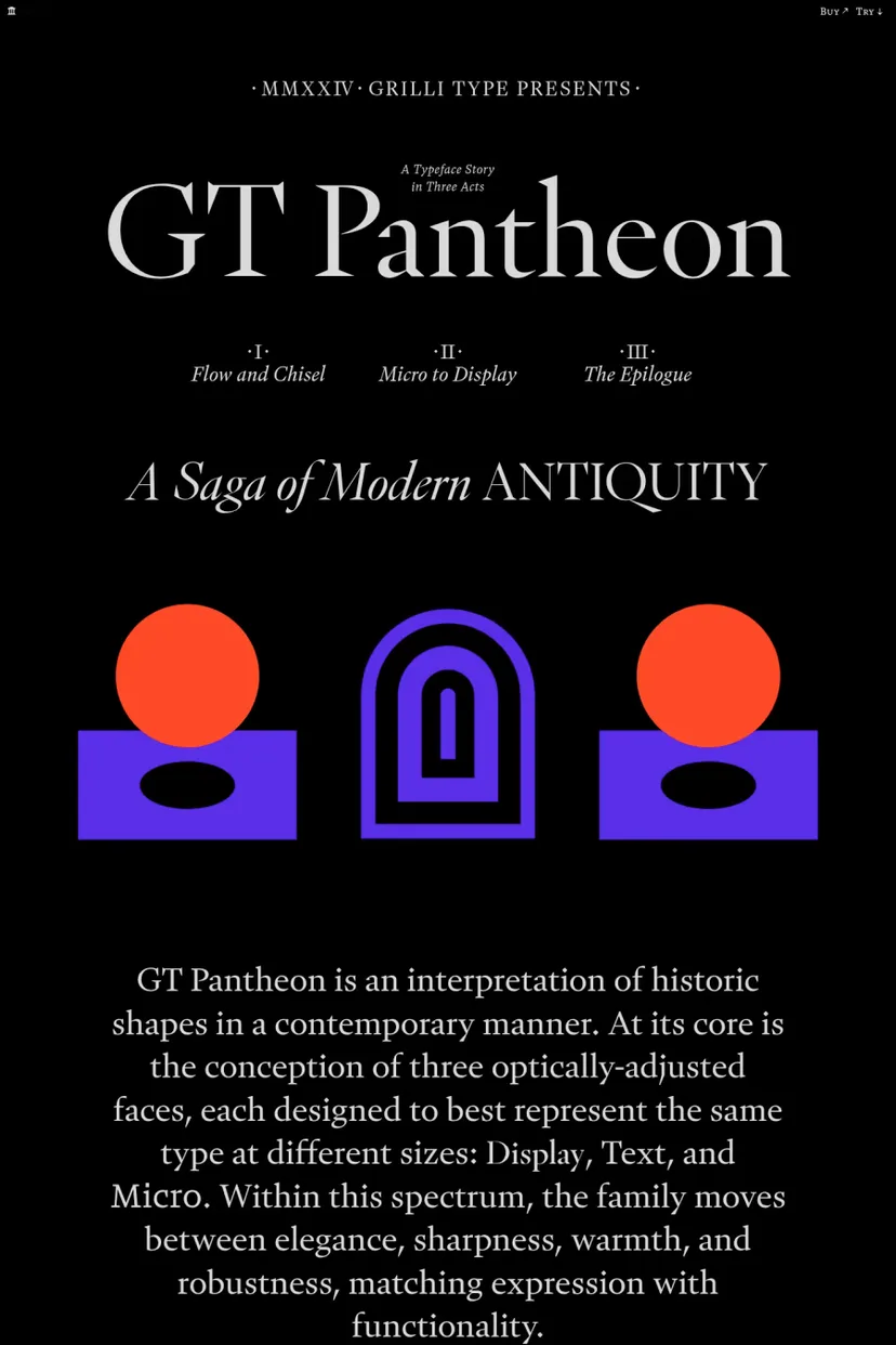 GT Pantheon — screenshot of a landing page