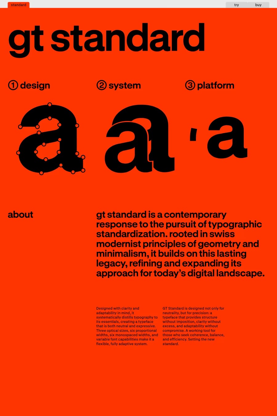 GT Standard — landing website screenshot