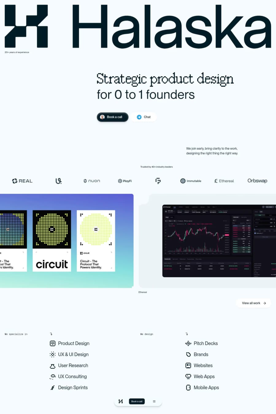 Halaska — agency website screenshot