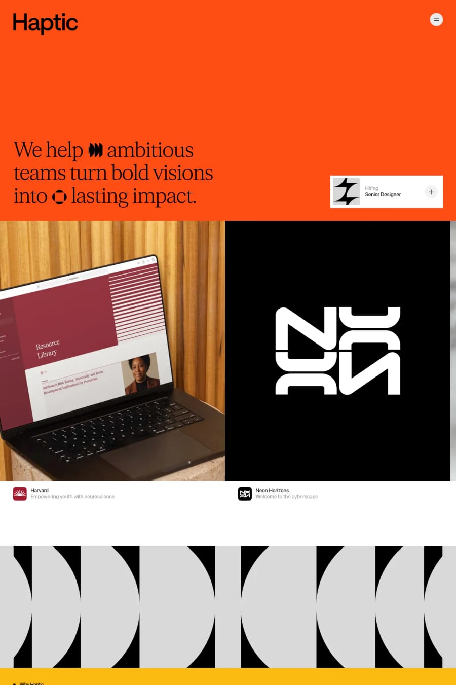 Haptic — agency website screenshot