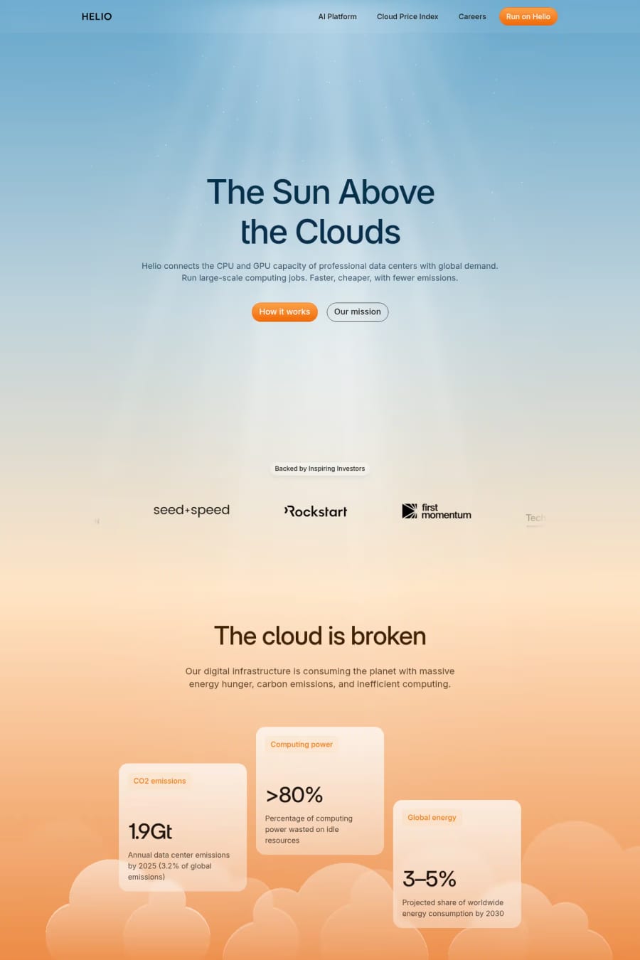 Helio — landing website screenshot