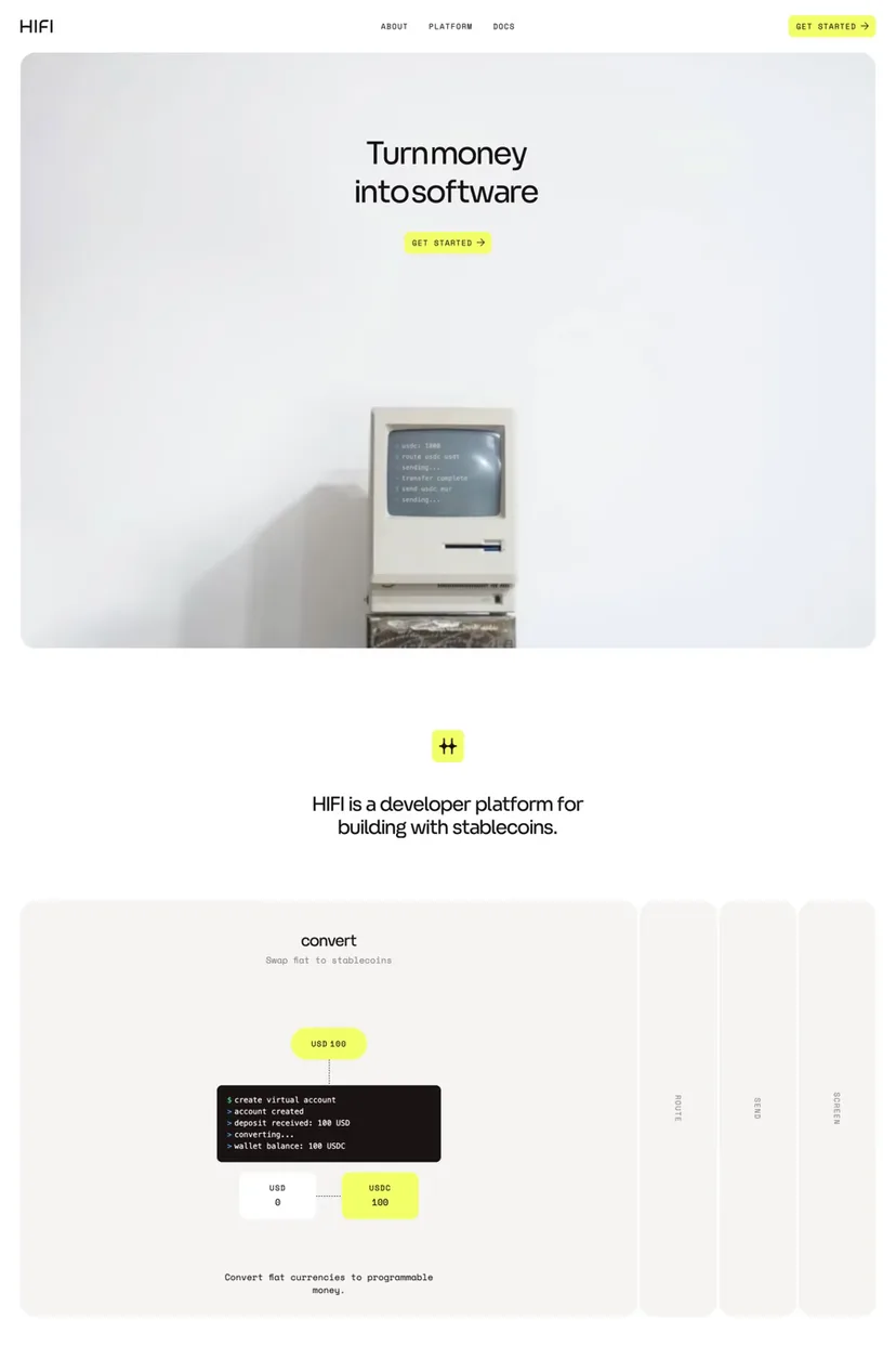 HIFI — screenshot of a landing page