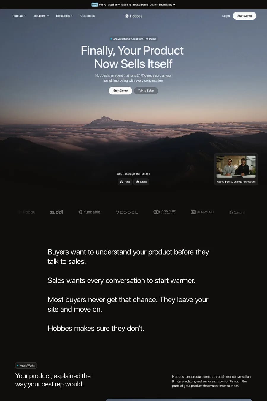 Hobbes — landing website screenshot