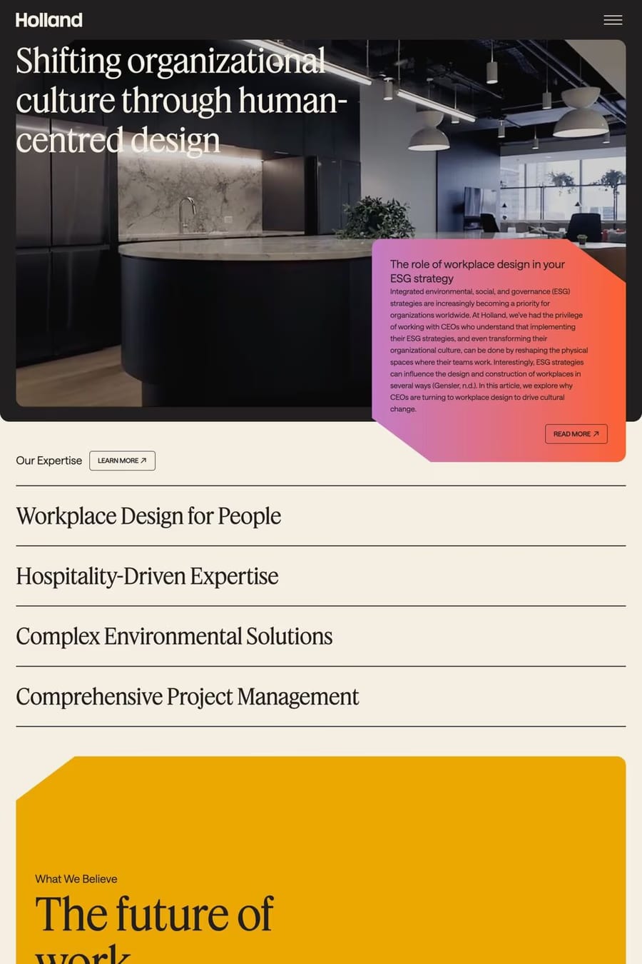 Holland Design — agency website screenshot