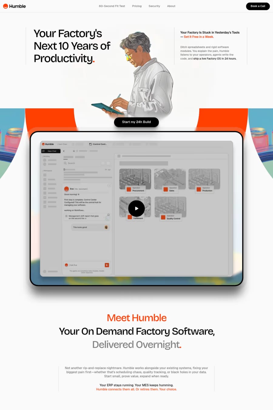 Humble — landing website screenshot