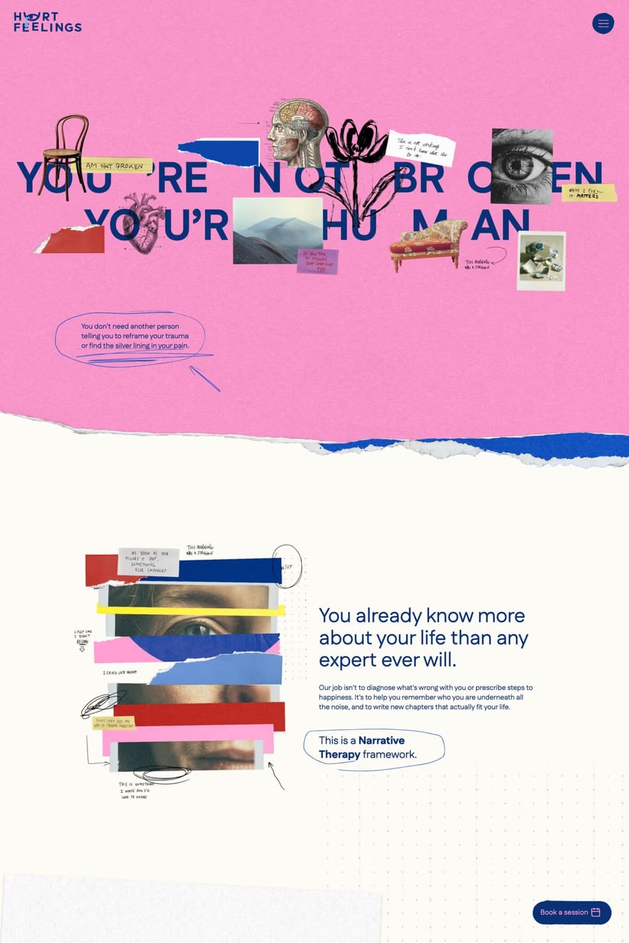Hurt Feelings — landing website screenshot