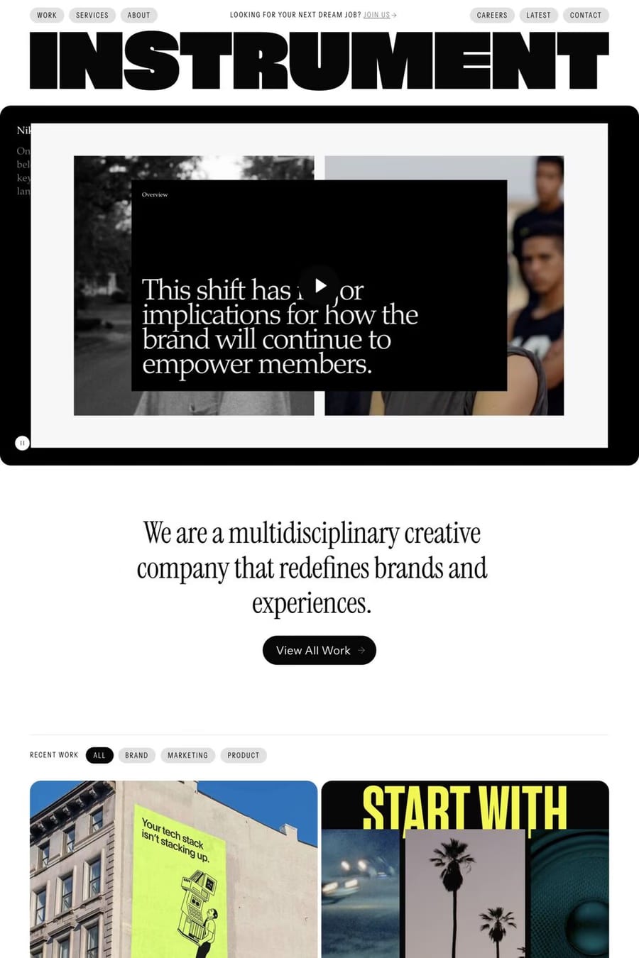 Instrument — agency website screenshot