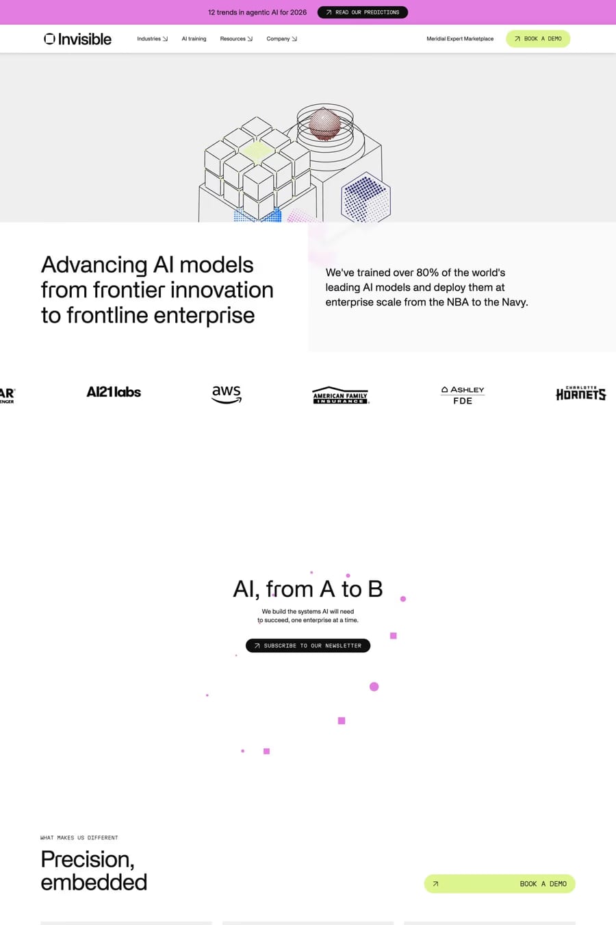Invisible Technologies — landing website screenshot