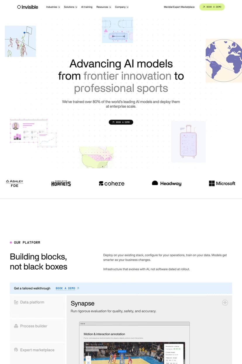 Invisible Technologies — screenshot of a landing page