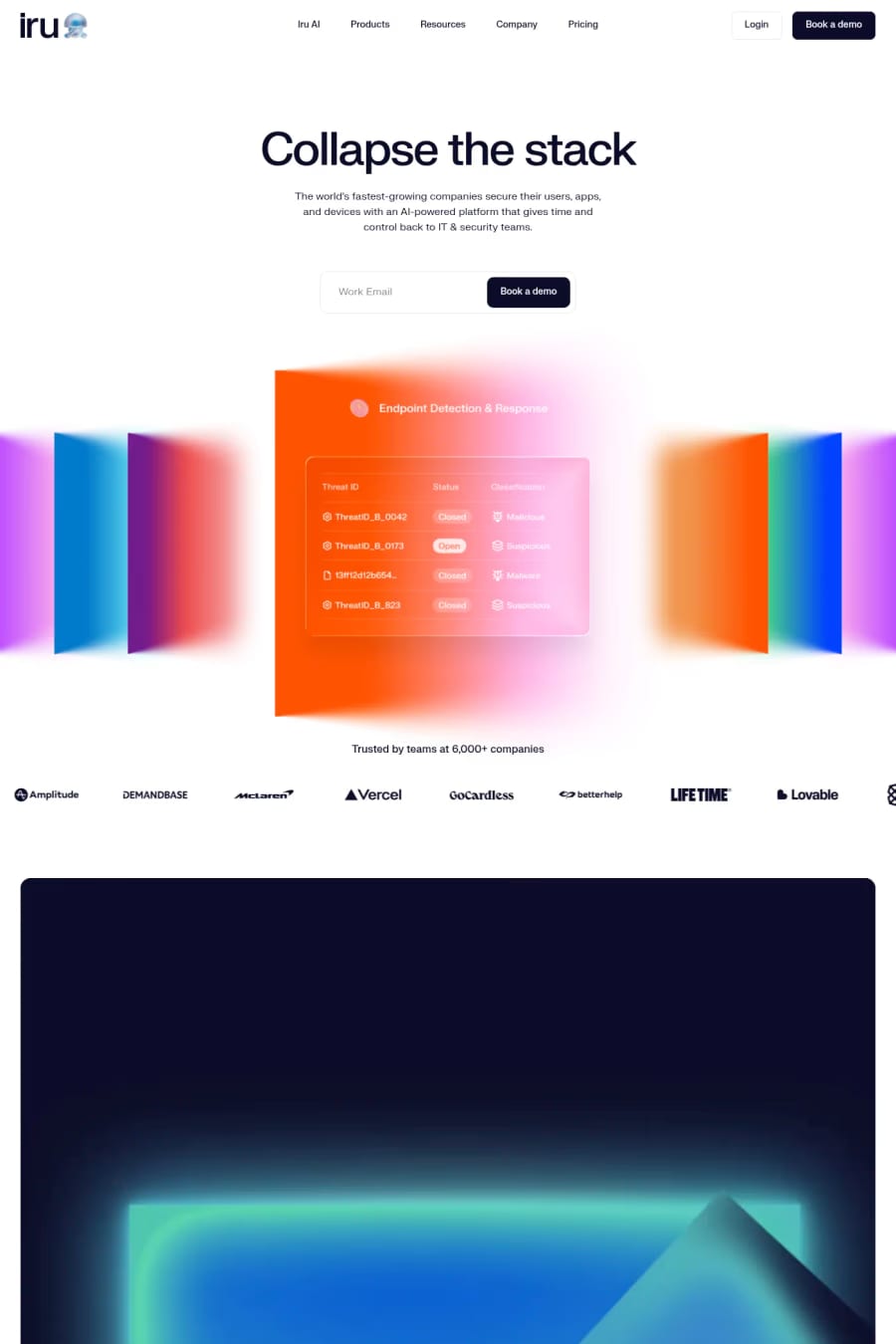 Iru — landing website screenshot