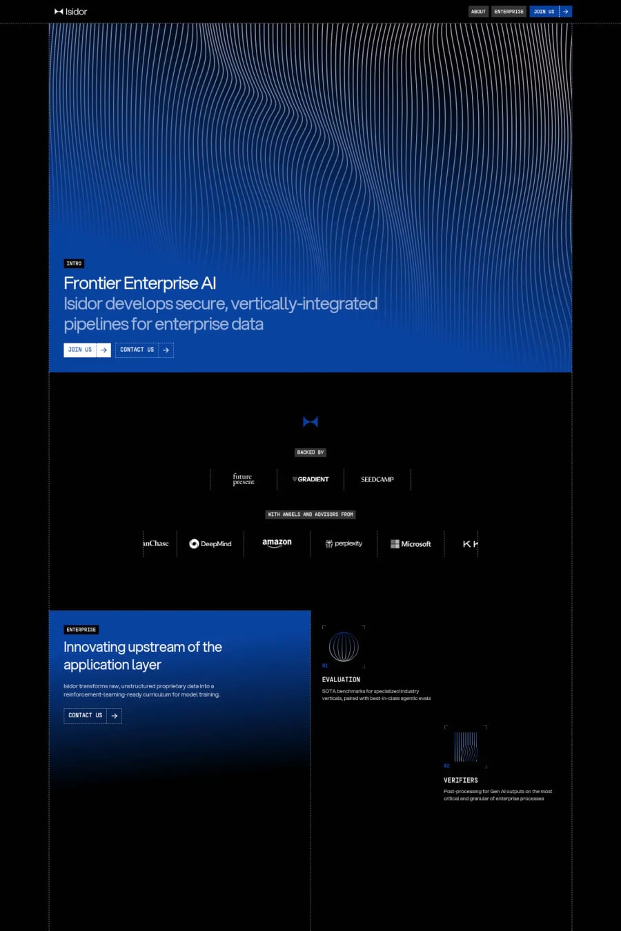 Isidor — landing website screenshot