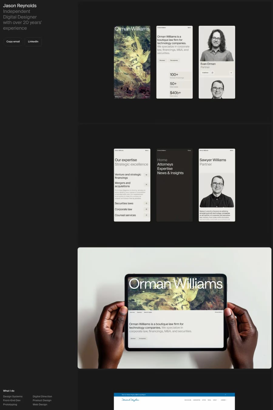 Jason Reynolds — portfolio website screenshot