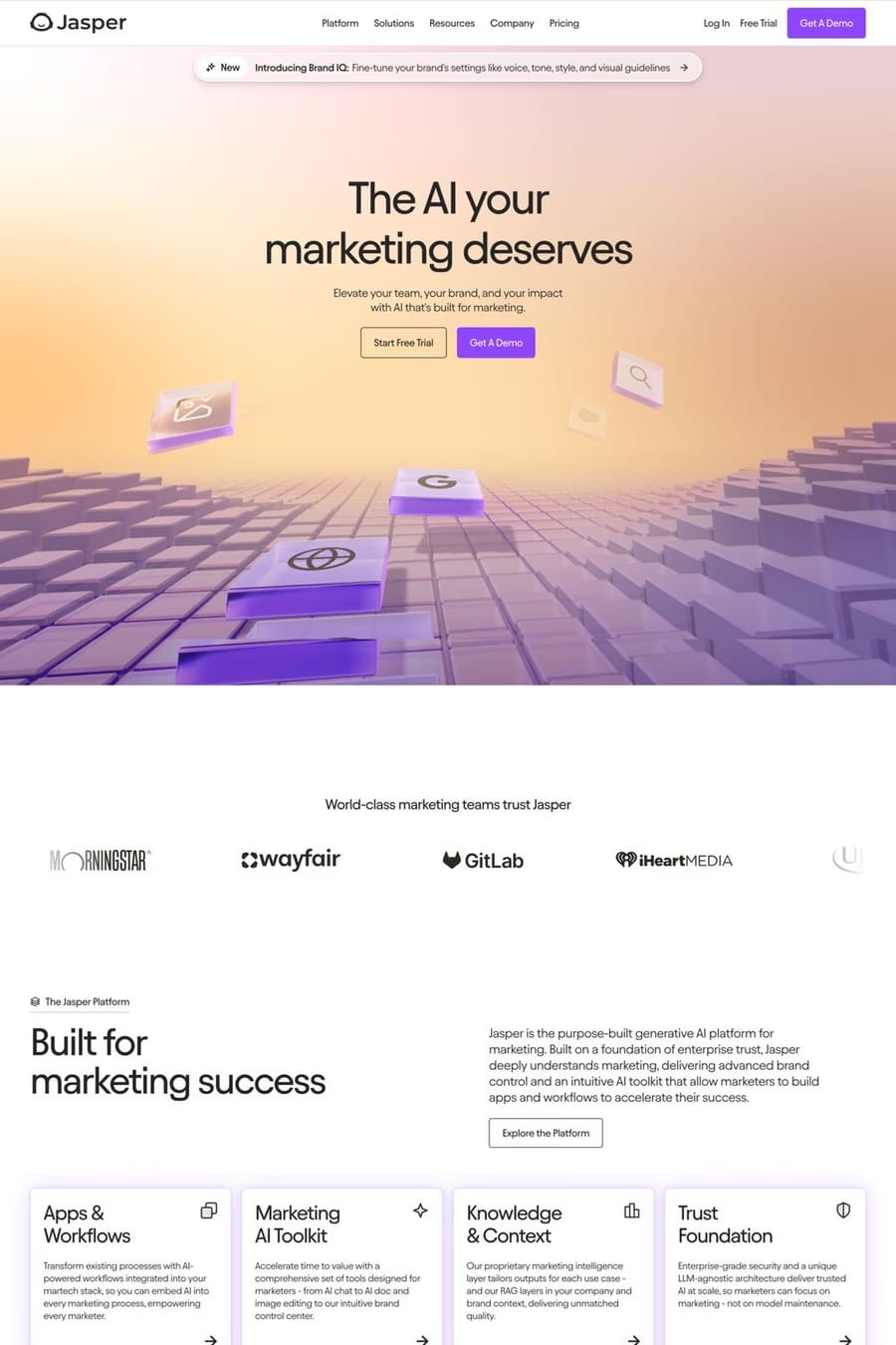 Jasper — landing website screenshot
