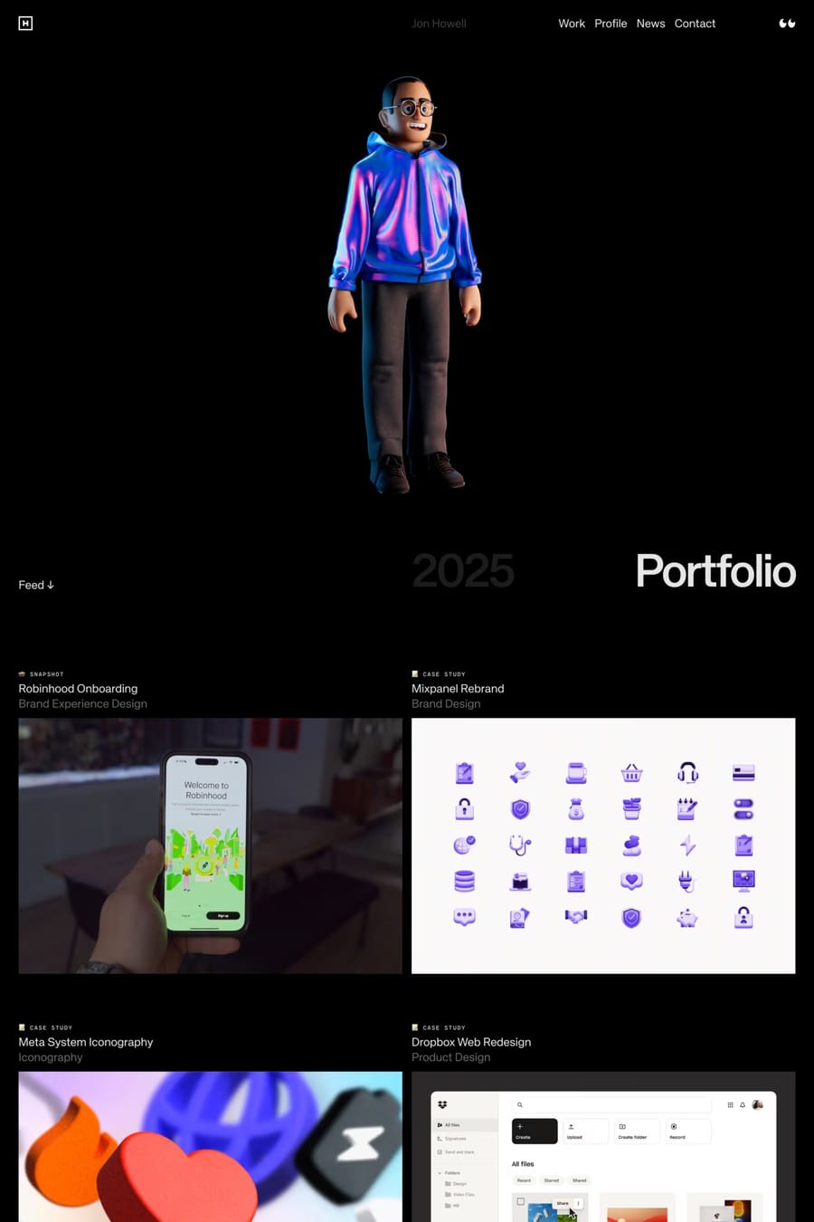Jon Howell — portfolio website screenshot