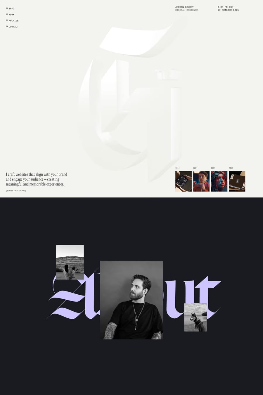 Jordan Gilroy — portfolio website screenshot