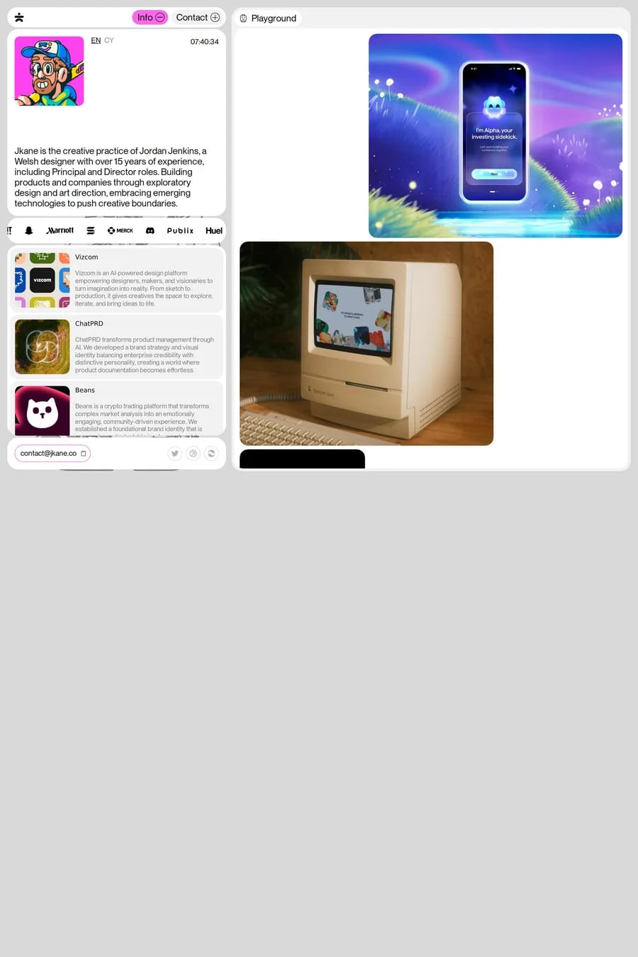 Jordan Jenkins — portfolio website screenshot
