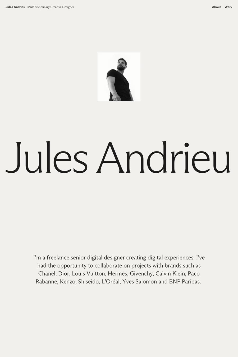 Jules Andrieu — portfolio website screenshot