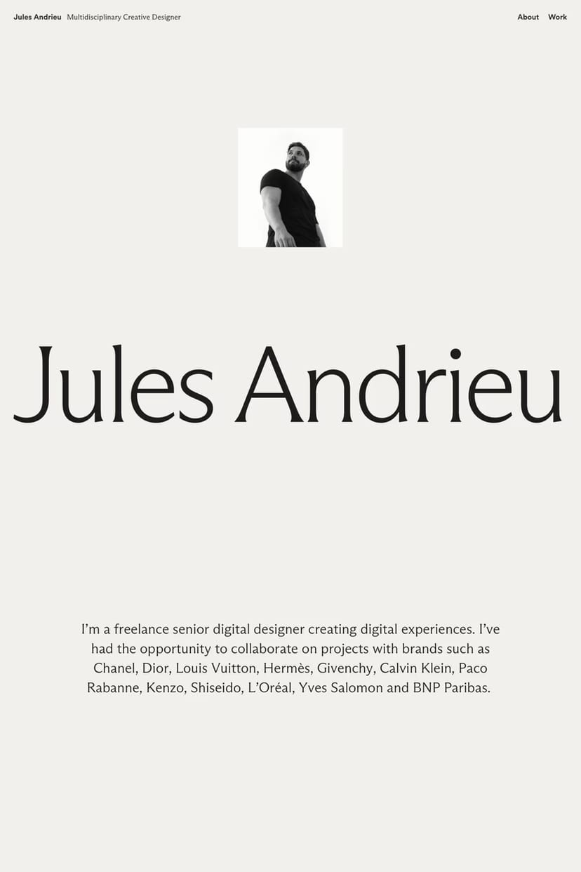 Jules Andrieu — screenshot of a portfolio site
