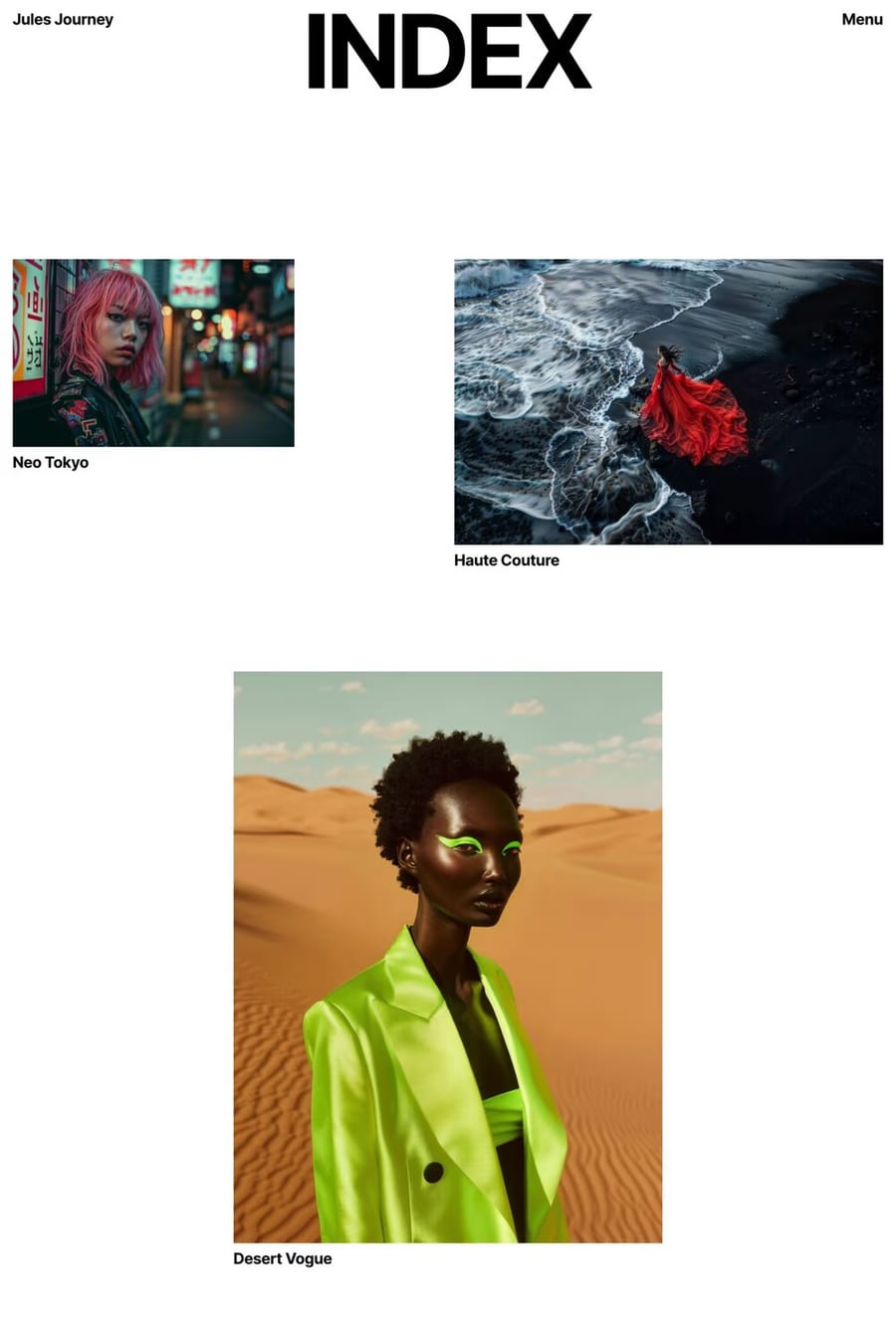 Jules Journey — portfolio website template screenshot